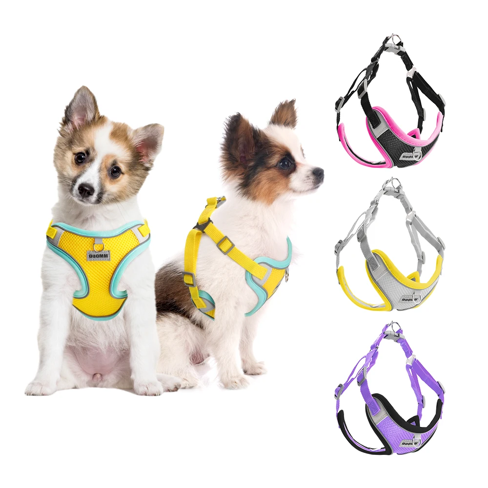 Поводок для собак Дышащий и удобный жилет на груди спине со светоотражающим