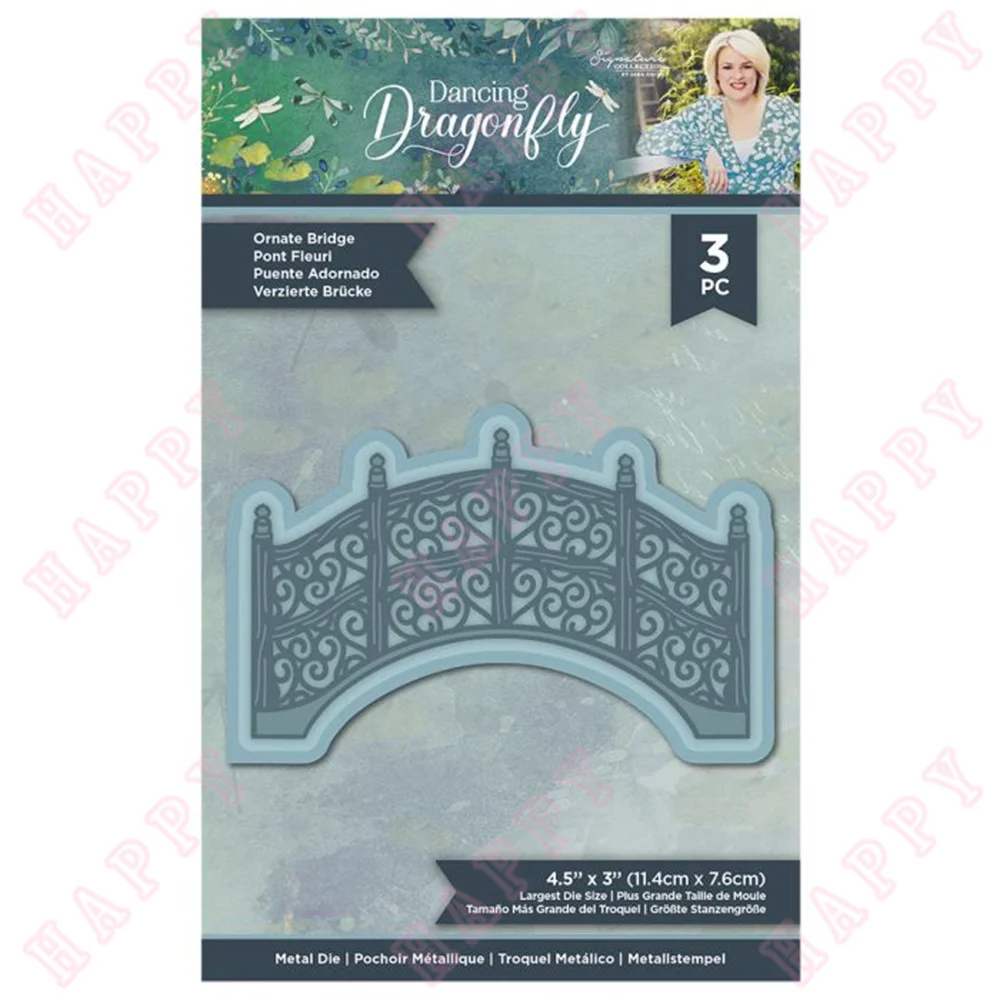 

Новое поступление 2022, декоративные металлические режущие штампы с мостиком, модель для самостоятельного украшения, Бумажный шаблон для тис...