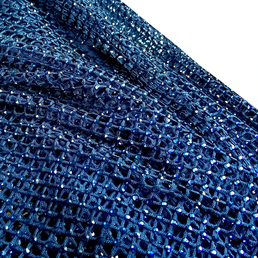 SS10 стразы на сетчатой основе тёмно-синяя ткань со стразами для шитья страз