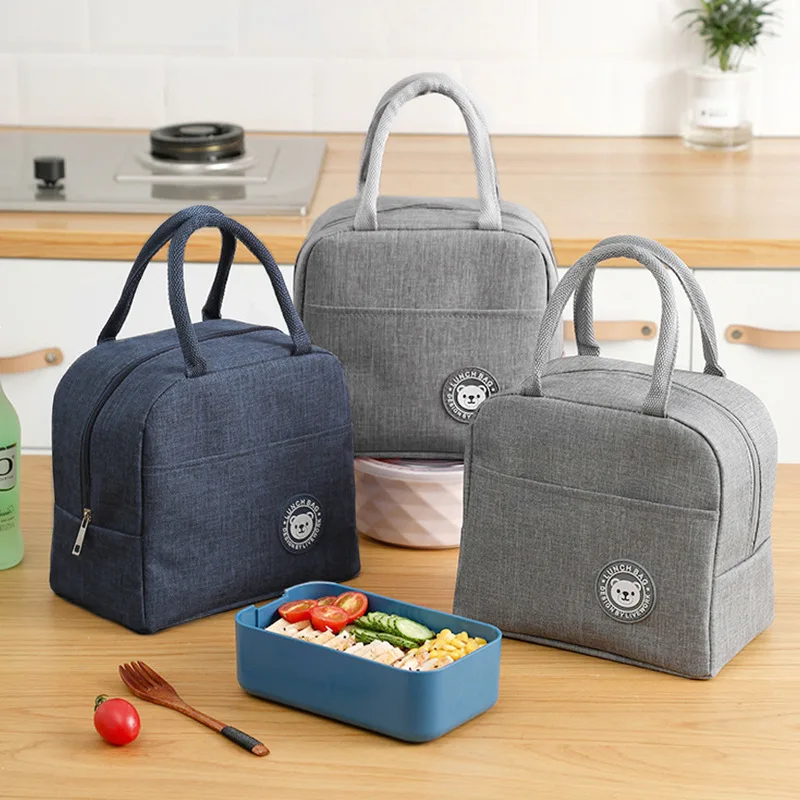 

Thermal Lunch Bags Portable Thermal Bag For Hot Food Thermos Bento Handbag Dinner Container School Food lunch bags for girls