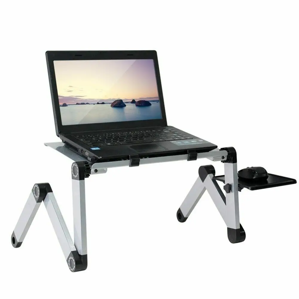 Ergonomic Laptop Desk Portable Adjustable Stand Up Aluminum Vented Bed Lapy |