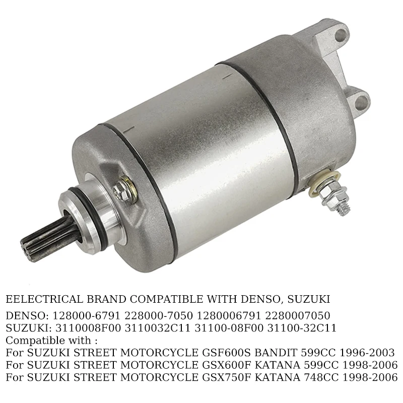 Стартер для мотоцикла Suzuki Bandit F400 GSF600 GSX600 GSF650 GSX750 OEM 31100-10D00 31100-08F00 31100-32C11