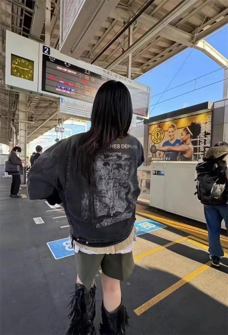 Детский пиджак второй поколения из меланхоли с потертостями