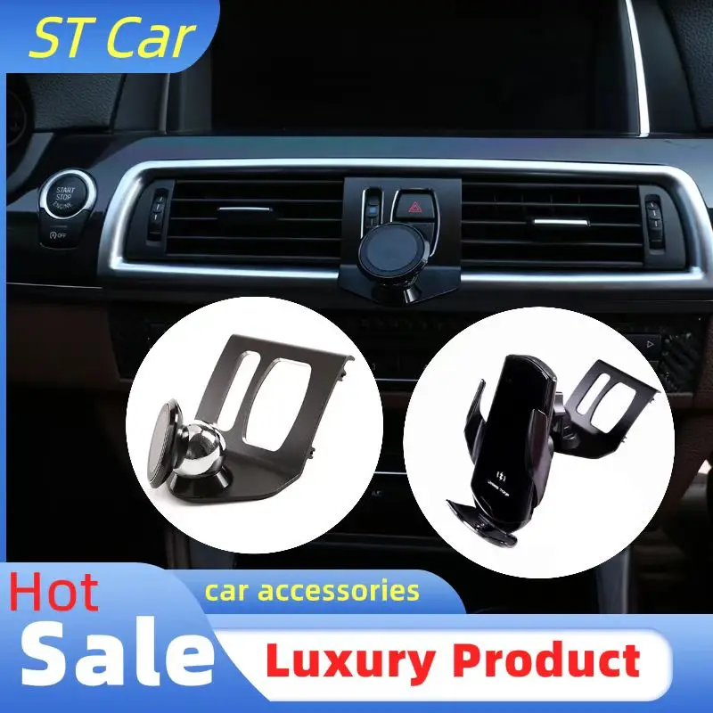 

3 Colors Aluminum Alloy Car Air Vent Mobile Phone Holder Aavigation Bracket Trim Accessories For BMW 5 Series/GT F10 F07 2011-17