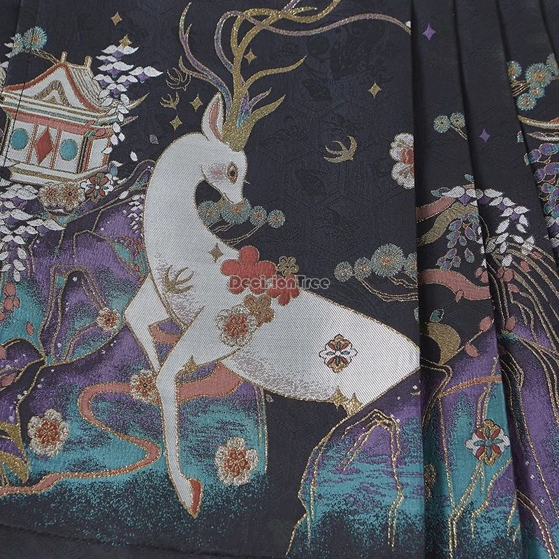 2024 Китайская Этническая юбка с принтом лошадиное лицо новая модная