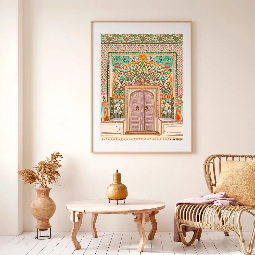 Patrika ворота индийский Пейзаж Плакат Италия Греция Бали плавающий рынок Тайланд