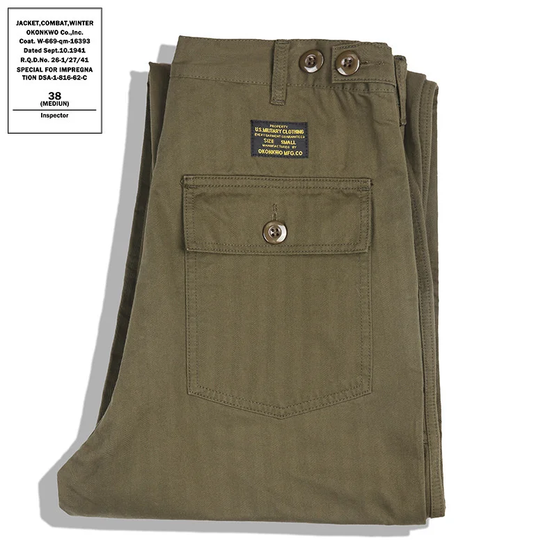 

Okonkwo American Military Overalls OG-107 Work Casual Herringbone Pants AMEKAJI Outdoor Trekking Climbing Tooling Cargo Trousers