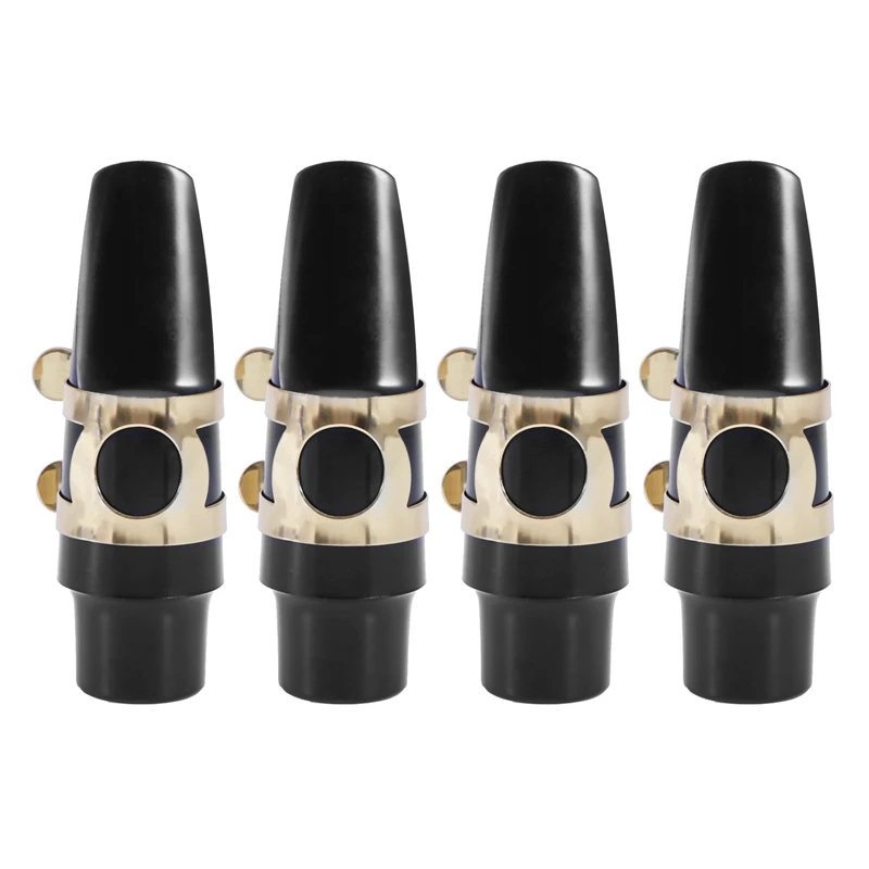 

4X Alto Sax Saxophone Mouthpiece Plastic With Cap Metal Buckle Reed Mouthpiece Patches Pads Cushions