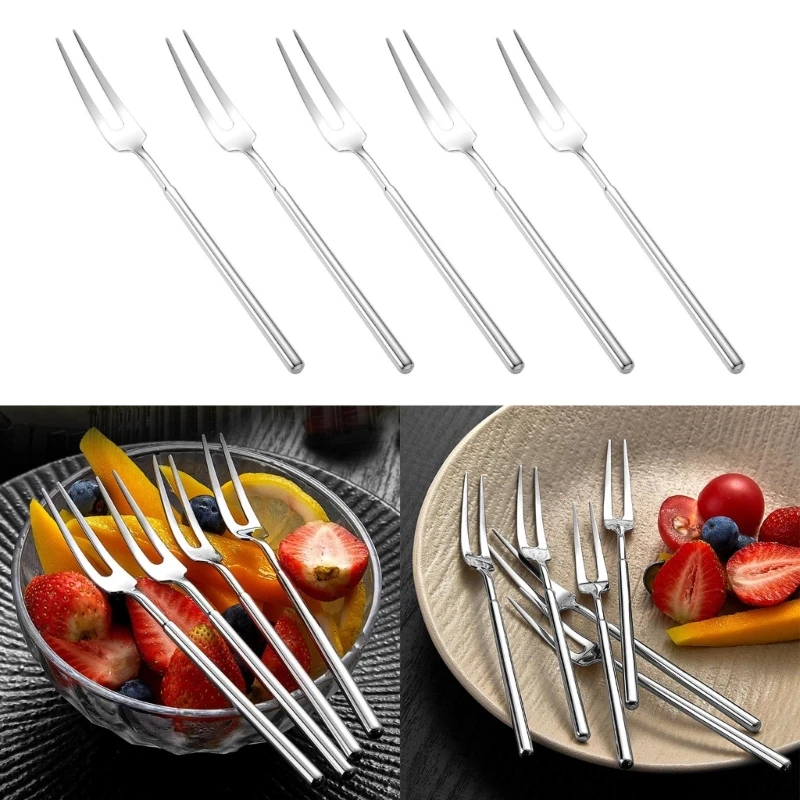 

Tea Fork 304 Stainless Steel Kitchen Creativity Dessert Fork Dinnerware Party Gift Fruit Fork Snack Cake Dessert Serving B03E