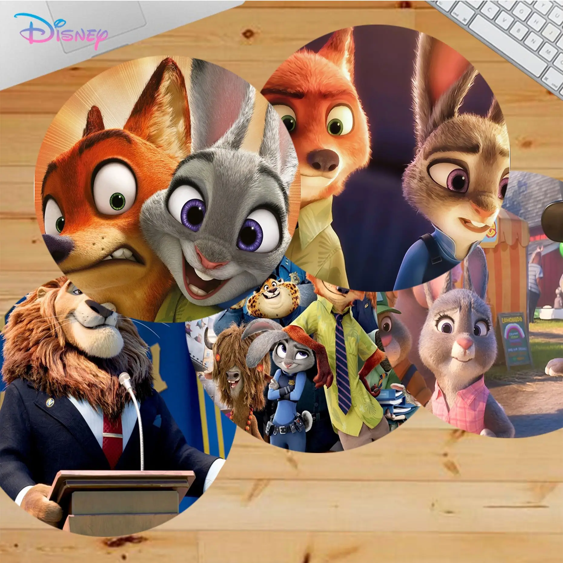 

Disney Zootopia Mousepad Small Round Speed Version Game Computer Keyboard Office Table Mat PC Laptop Mouse mat Desktop Mat