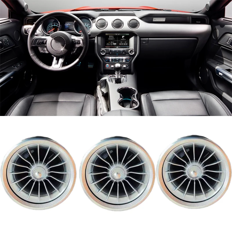 

Для Ford Mustang 2015-2021, задняя панель автомобиля, кондиционирование воздуха, вентиляционные отверстия для турбины, аксессуары для освещения