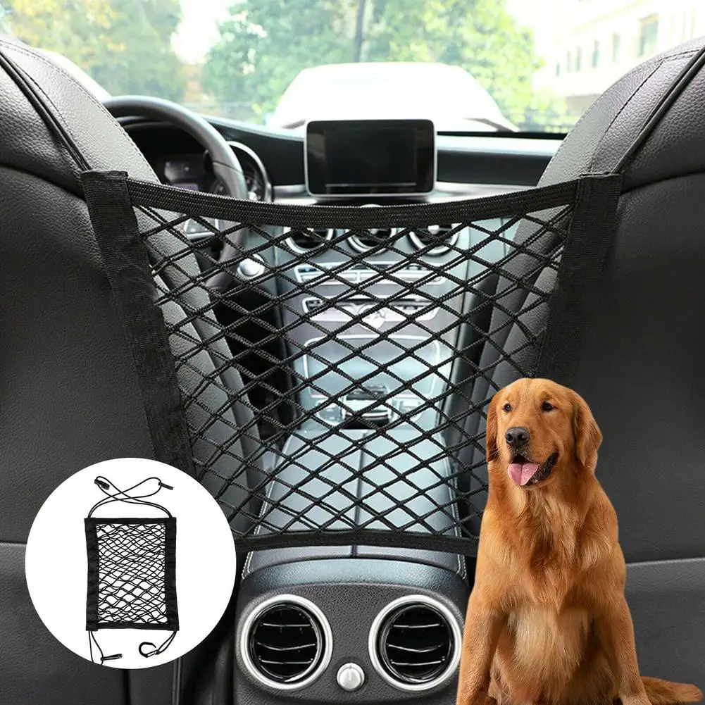 

Durable Universal Car Dog Pet Barrier Guard Seat Safety Protector Elastic Mesh Net Storage Organizer Luggage Sundries Hook Pouch
