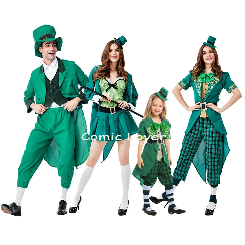 Ирландский национальный Зеленый День Святого Патрика костюм для косплея Leprechaun