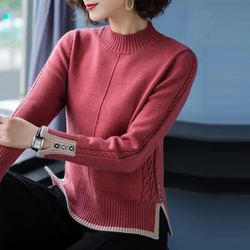 Осенне-зимний женский свитер пуловер новинка 2023 корейский короткий вязаный с