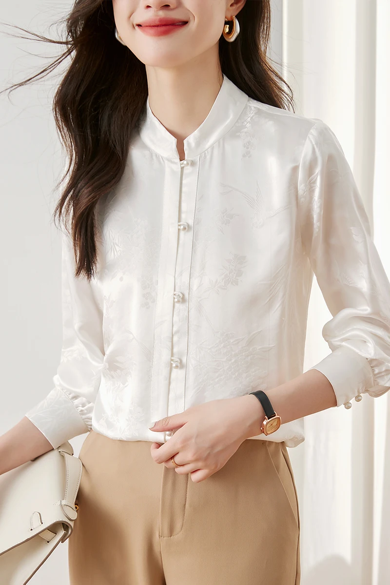 

Элегантная и универсальная женская рубашка с пуговицами, модные женские блузки для умного повседневного образа, идеально подходит для работы и выходных