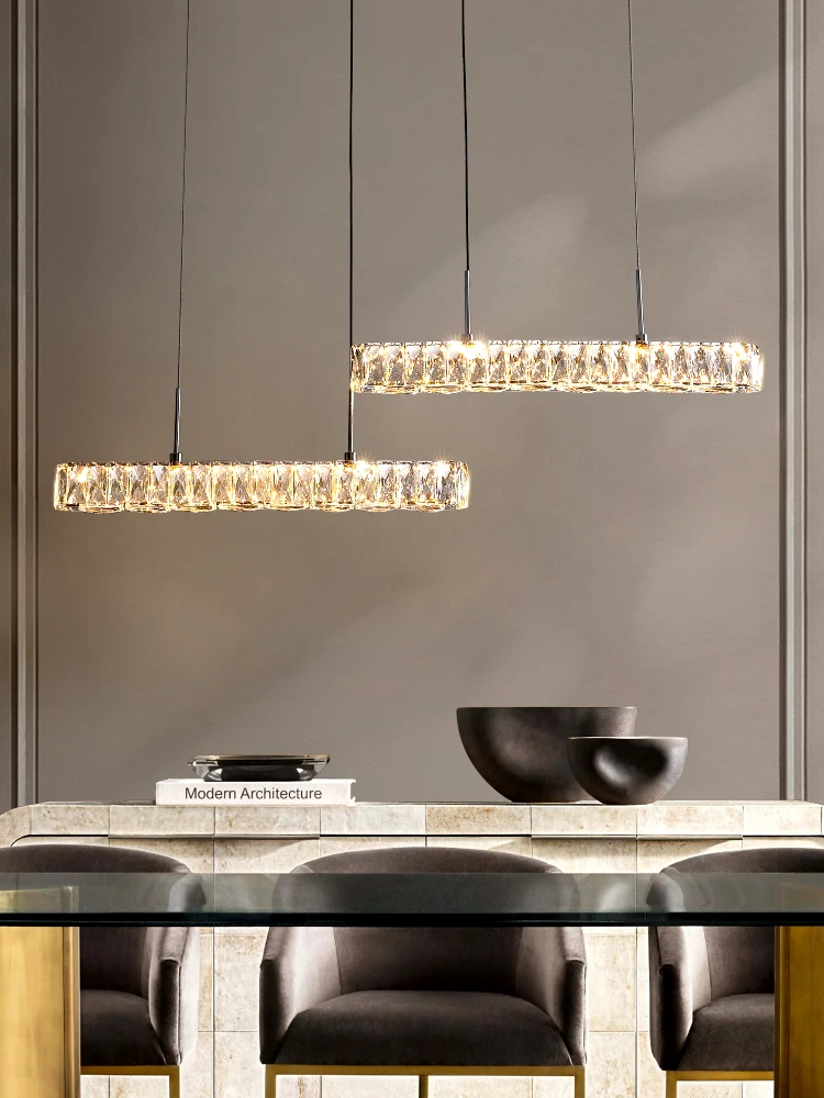 

Dining room lamp Modern simple atmosphere Dining table bar Table lamp Light luxury net red crystal lamp Creative designer strip