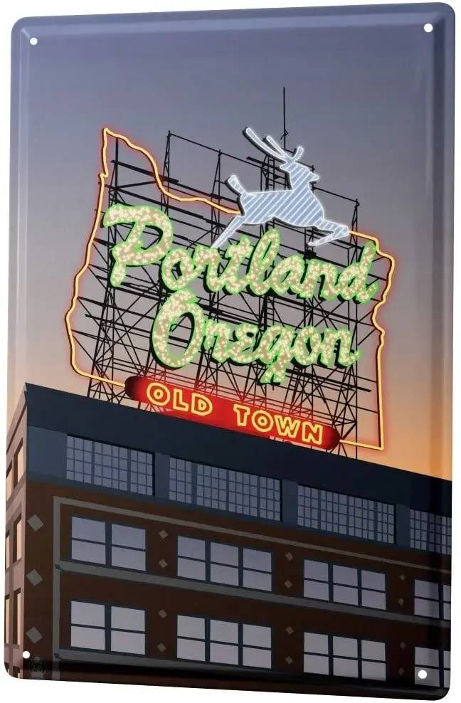 

Жестяной металлический знак с 2004 года, декоративный знак, таблички для домашнего декора, городские портленды, Орегон