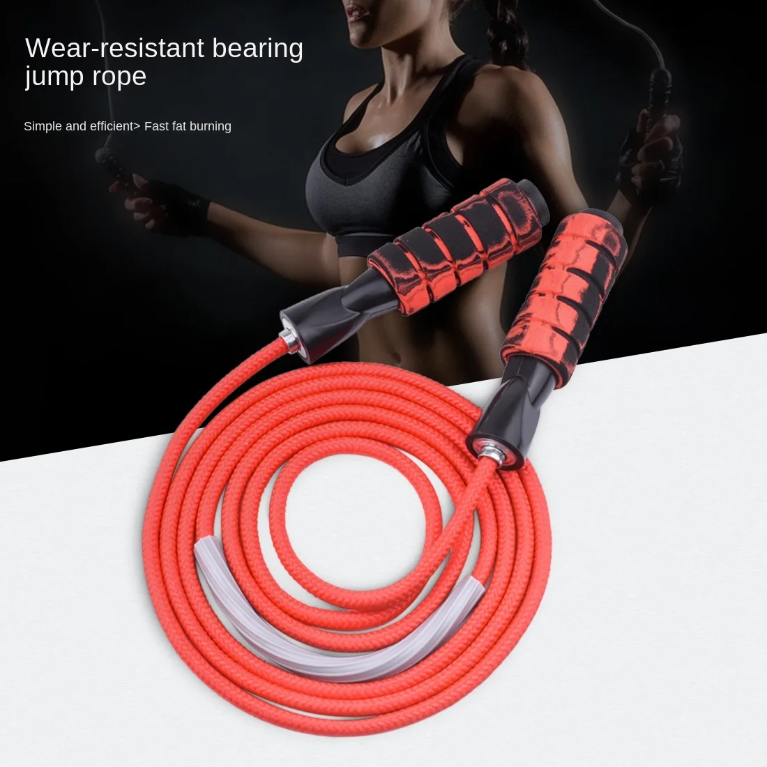 Cross-border Amazon Graffiti Weight Rope Jumping Women's Fitness Sports Professional 8mm Cotton Rope Indoor Rope Jumping