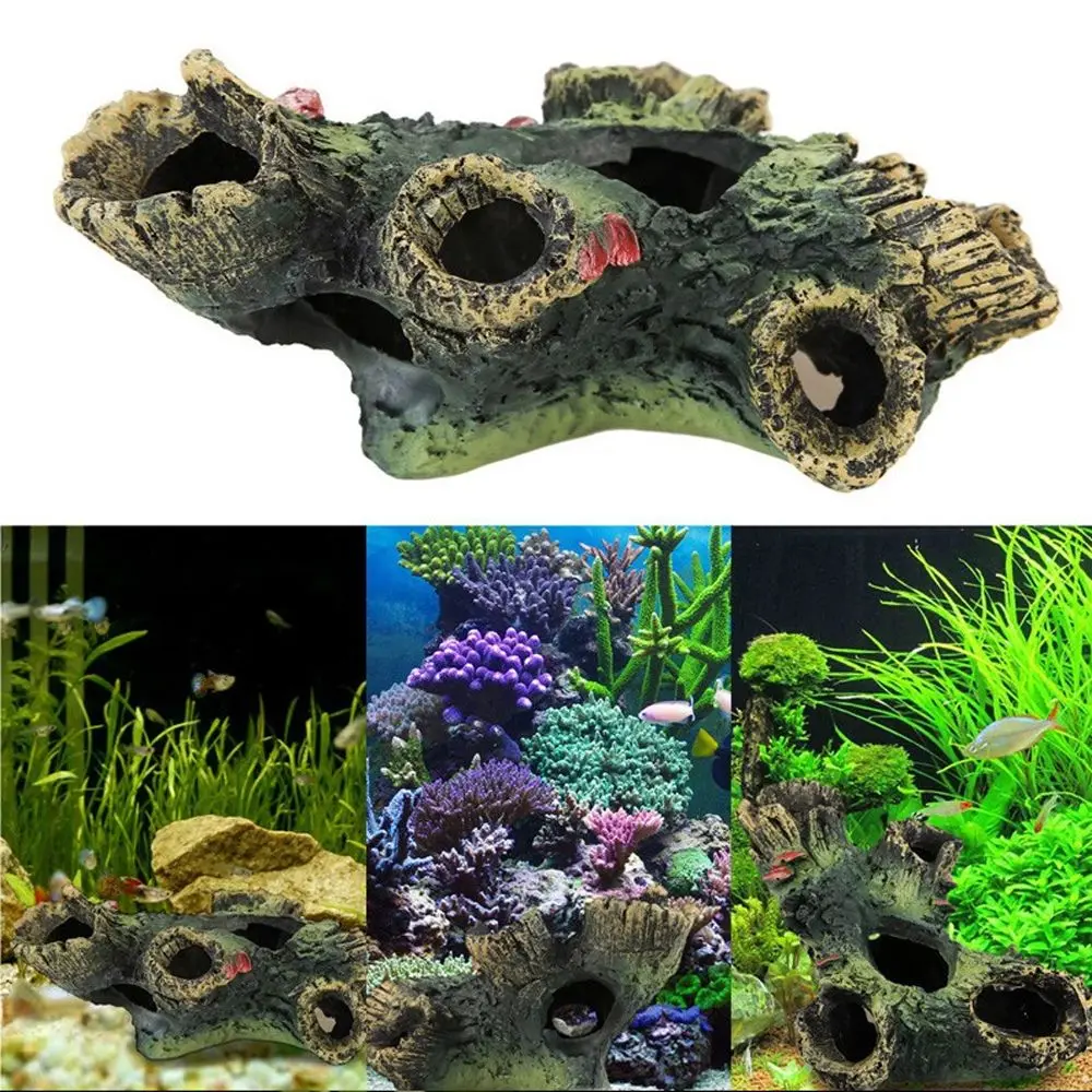 

Resin Rockery Fish Tank Landscape Aquarium Decoration Rockery Mountain Hiding Cave Pet Supplies Ornament 1pc
