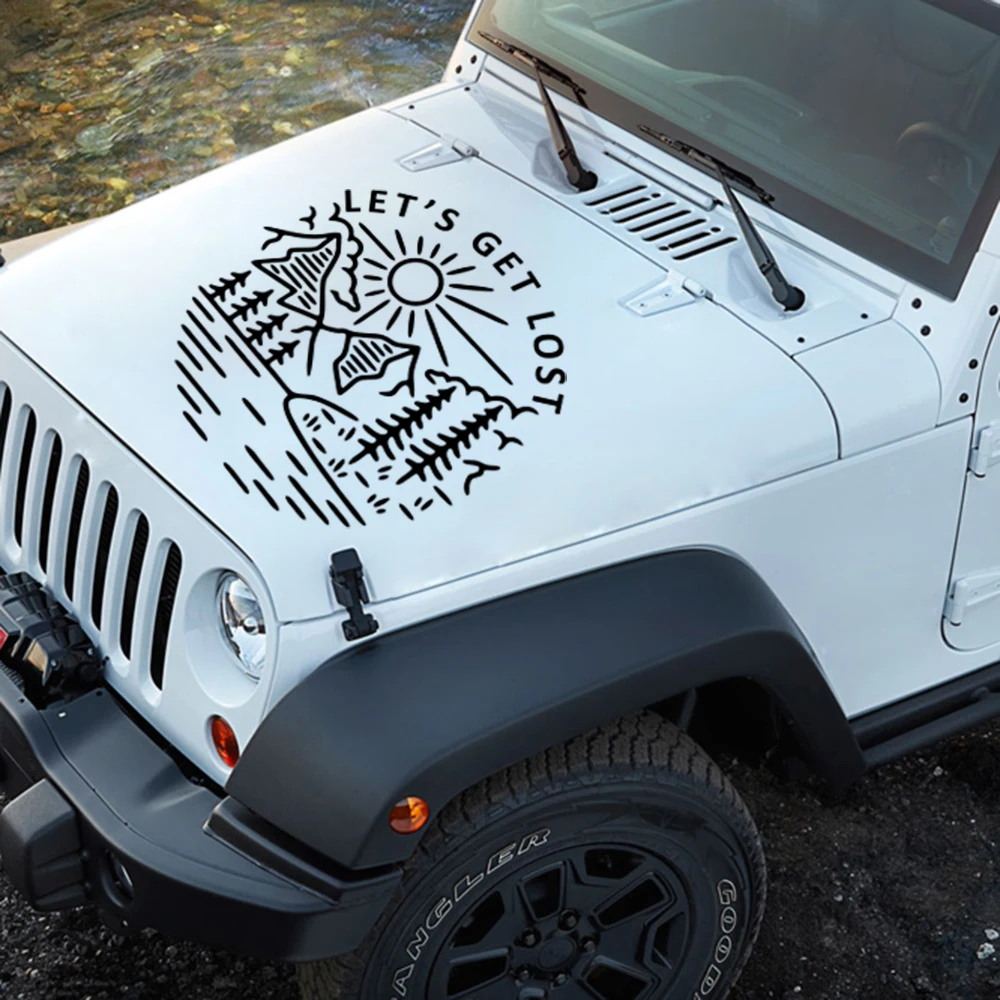 

Let's Get Lost Yeti Car Sticker Decal Explore Hiking Nature Outdoors Camping Rv Truck Vinyl for Hood Bumper Jeep 4x4 Offroad