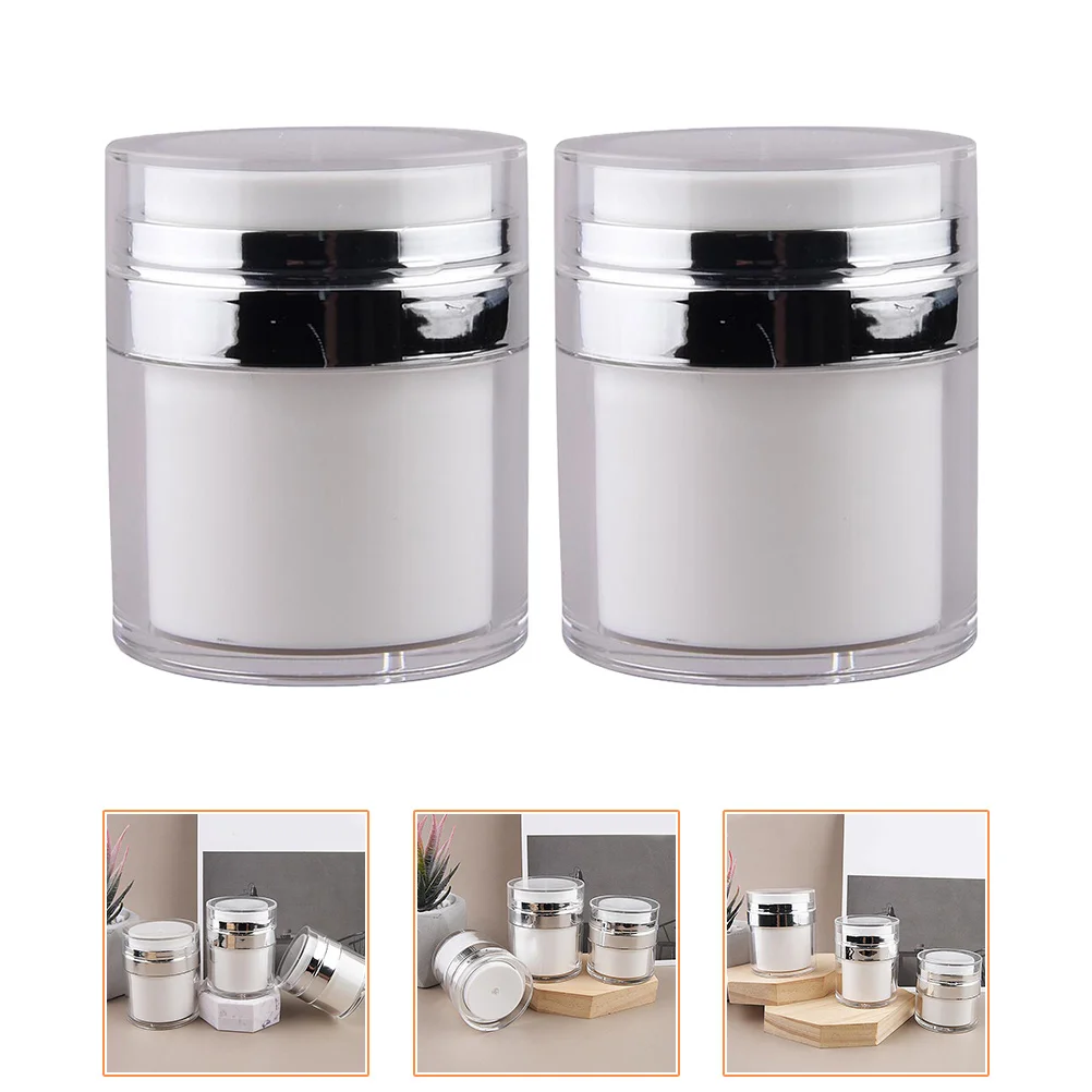 

Pump Airless Container Travel Cream Bottles Jar Empty Lotion Containers Jars Bottle Dispenser Sample Toiletries Refillable Size