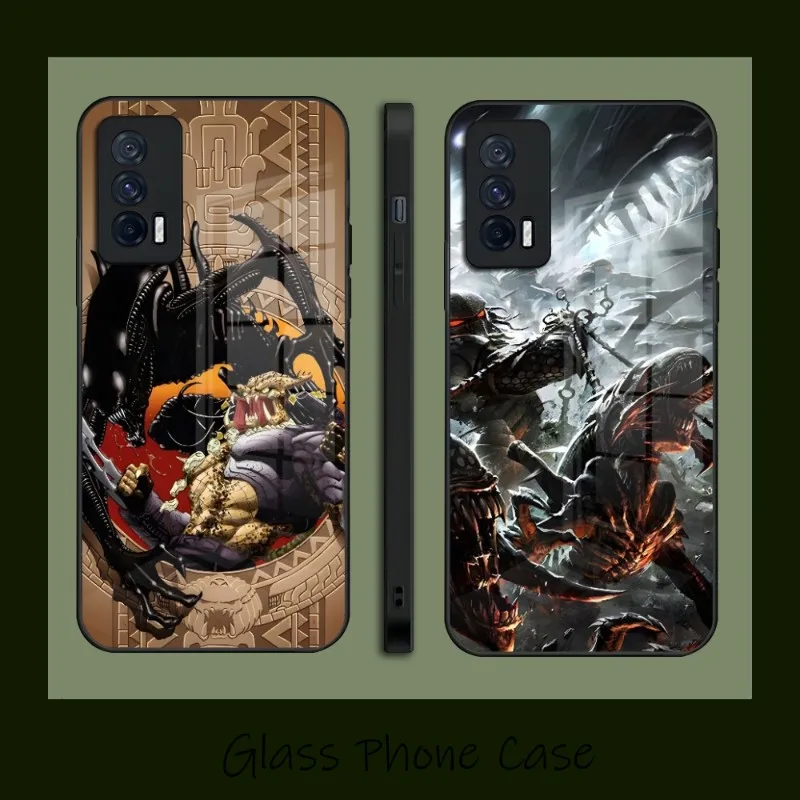 

Alien Vs Predator Phone Case Glass For Vivo Y73 Y76S Y55S Y31S Y30 S10 S10E S12 S9 S9E X60 X70 IQOO9 8 7 NEO5 5S 5SE Coque