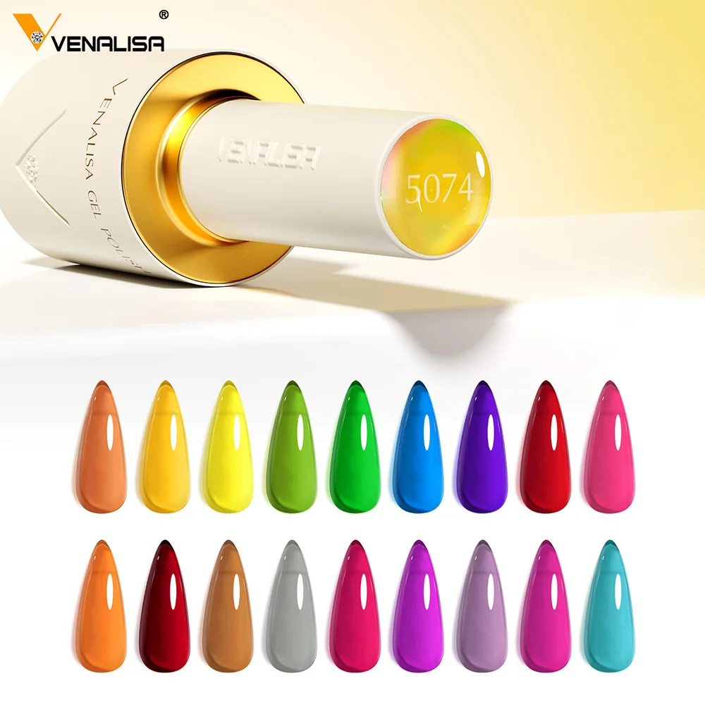 Фото VENALISA 10ml Nail Gel Polish Pastel Pink Base French Nail Art with Rainbow Crystals Soak Off UV LED Long Lasting Semi Permanent №1