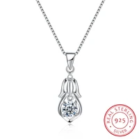 sterling silver necklace fashion zircon necklace simple cutout fun design