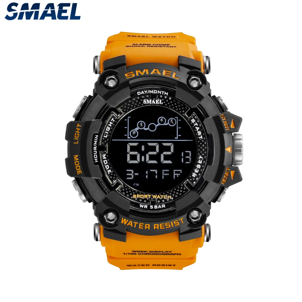

SMAEL 1802 Military Men Digital Watch Led Single Display Chronograph Alarm Waterproof Outdoor Sports Electronic Wristwatch