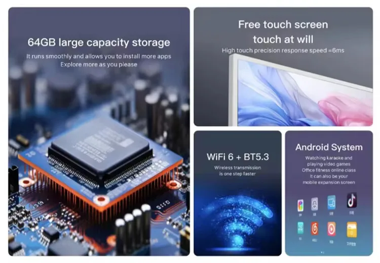 Фото 24/32-дюймовый мобильный Android-монитор с IPS FHD экраном, встроенным аккумулятором, беспроводной связью и функцией Standbyme TV, напольный портативный телевизор №5
