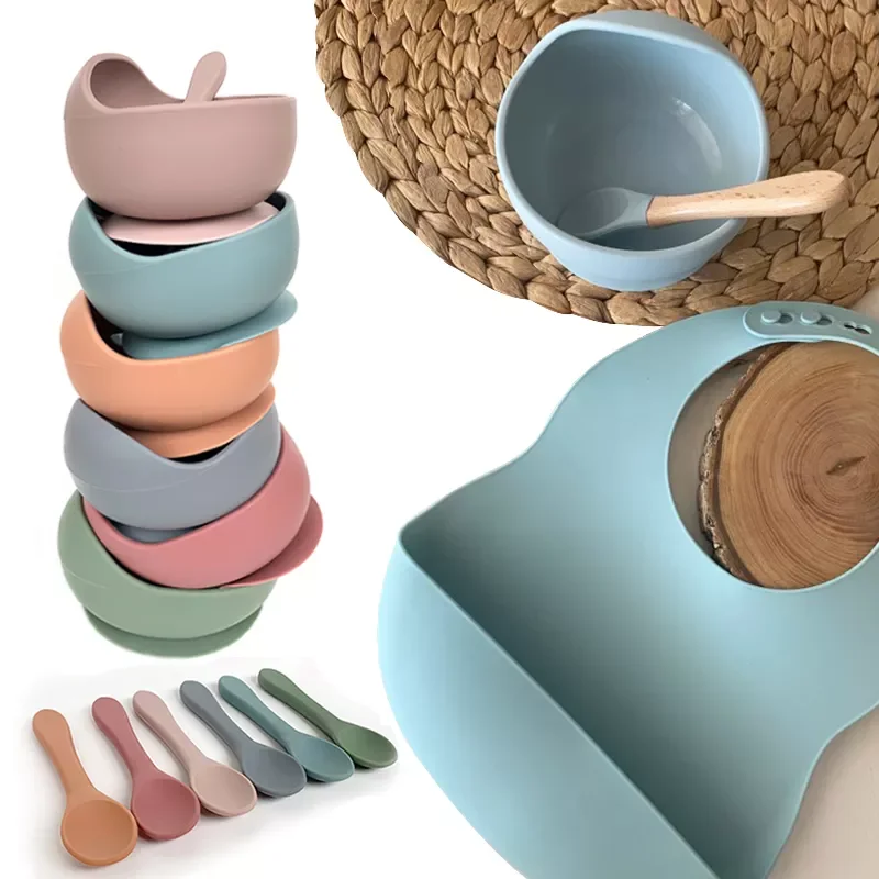 

Детская силиконовая тарелка, ложка, стандартная силиконовая чаша, детские блюда без бисфенола А, силиконовая портативная посуда для детей