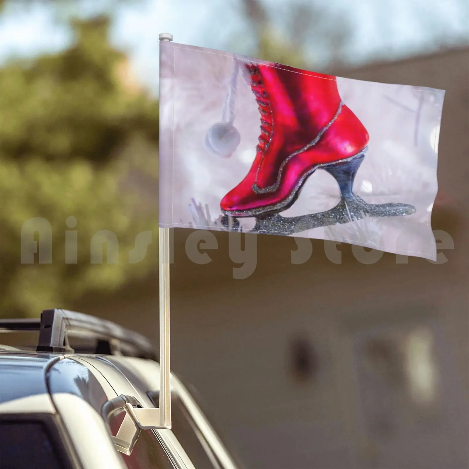 Белая Рождественская елка розовое украшение для катания на коньках уличный