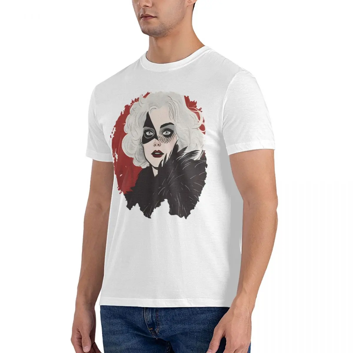 Мужская футболка с коротким рукавом и круглым вырезом из чистого хлопка