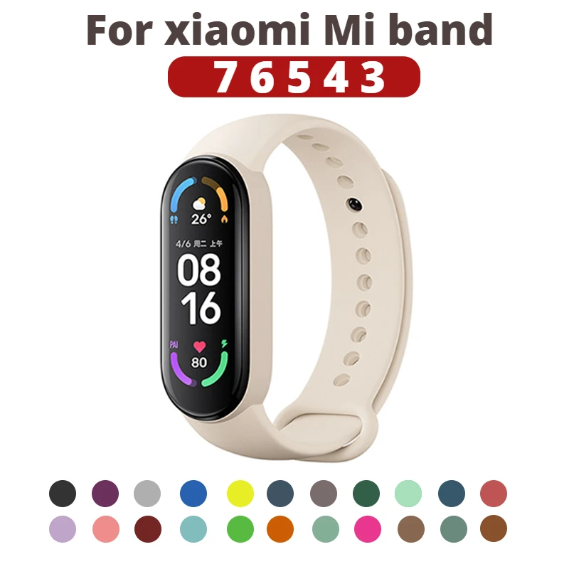 

Ремешок для часов Xiaomi Mi Band 7 6 5 4 3, силиконовый браслет для Mi Band 3 4 band5 band6, аксессуары для умных часов