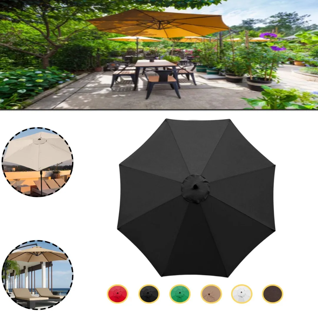 Sunshade Umbrella Replacement Cover Outdoor Garden Canopy Waterproof Umbrella Covers 8 Ribs Umbrella UV Protection Awning