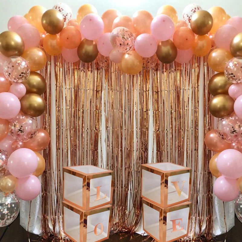 

30Cm Transparent Balloon Box Letter Air Balls First 1St Birthday Party Decoration Kids Adult Baloon Ballons Baby Shower Macaron