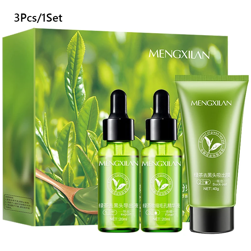 

Blackhead Remover Kit 3Pcs/Set Face Serum Deep Cleaning Oil Control Exfoliate Shrink Pores Brighten Skin Colour Firming Lifting