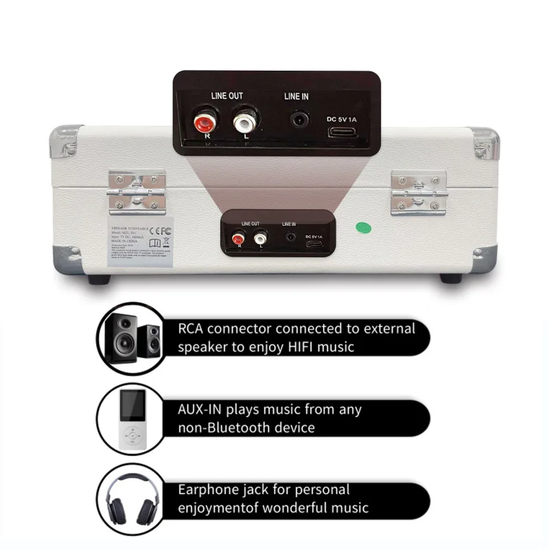 Портативный многофункциональный Виниловый проигрыватель музыки в стиле ретро