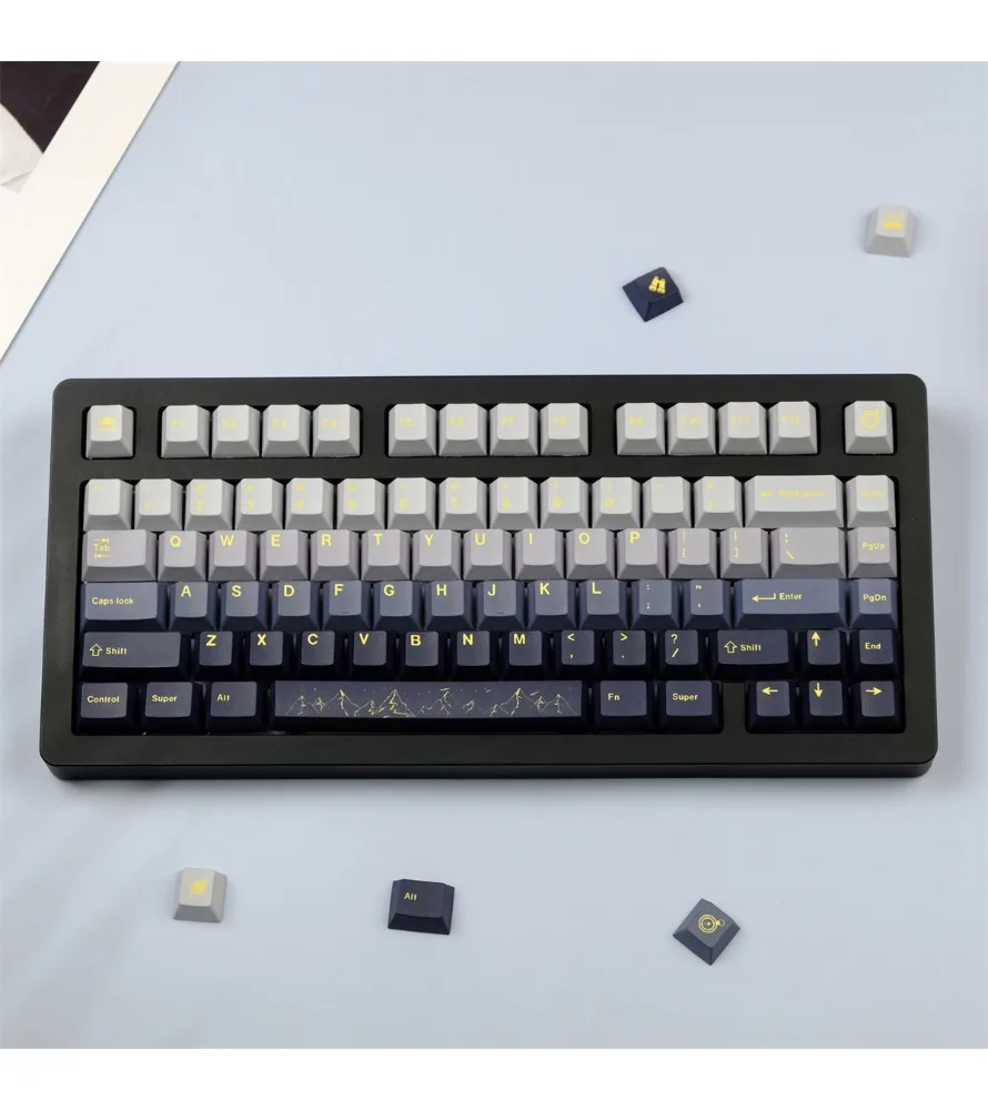 Фото Клавишные колпачки GMK Mountain из PBT-пластика, оригинальные, с высококачественной сублимационной печатью, подходят для механических клавиатур, подходят для кастомизации. №2