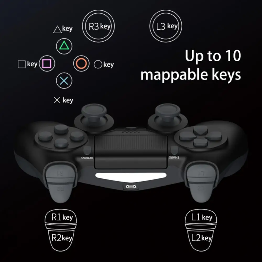 

Automatic Memory Back Button Attachment Sweat-proof Controller Back Button Non-slip Led Lighting Rear Extension Key Adapter