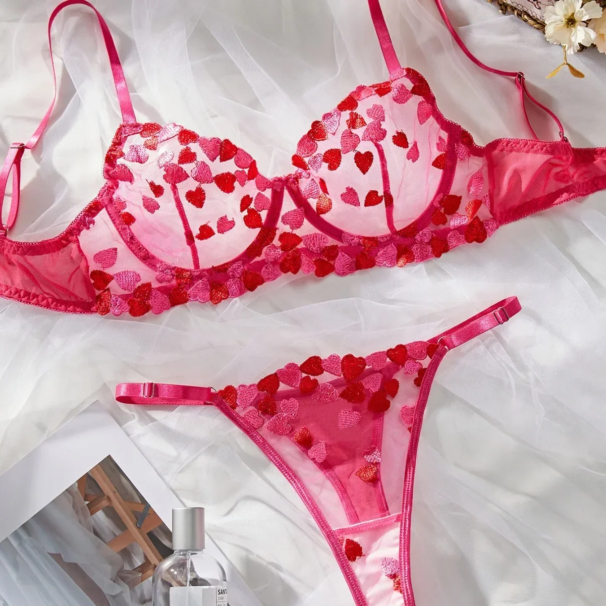 Женский прозрачный сексуальный комплект с бюстгальтером юбка Прозрачный