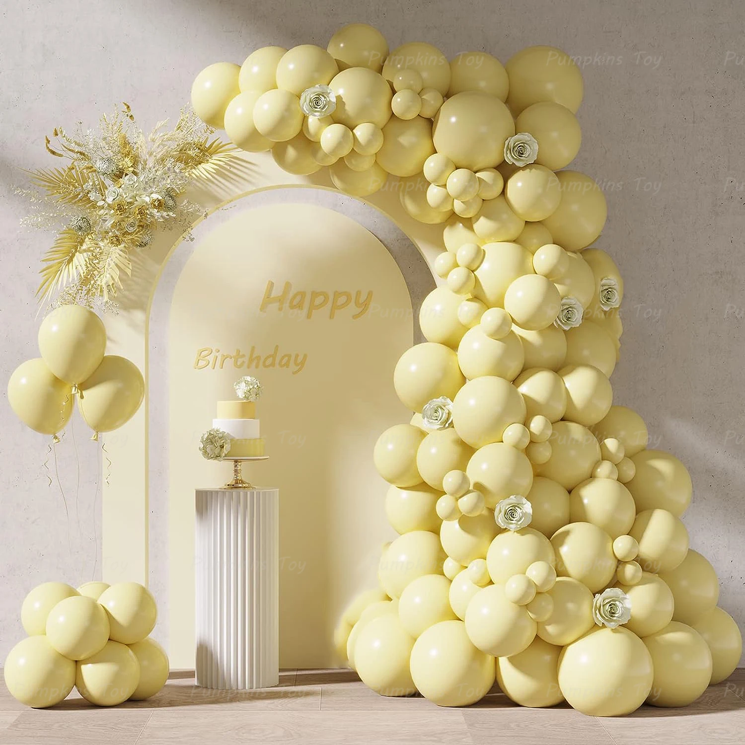 72 шт. желтые воздушные шары-гирлянды из латекса