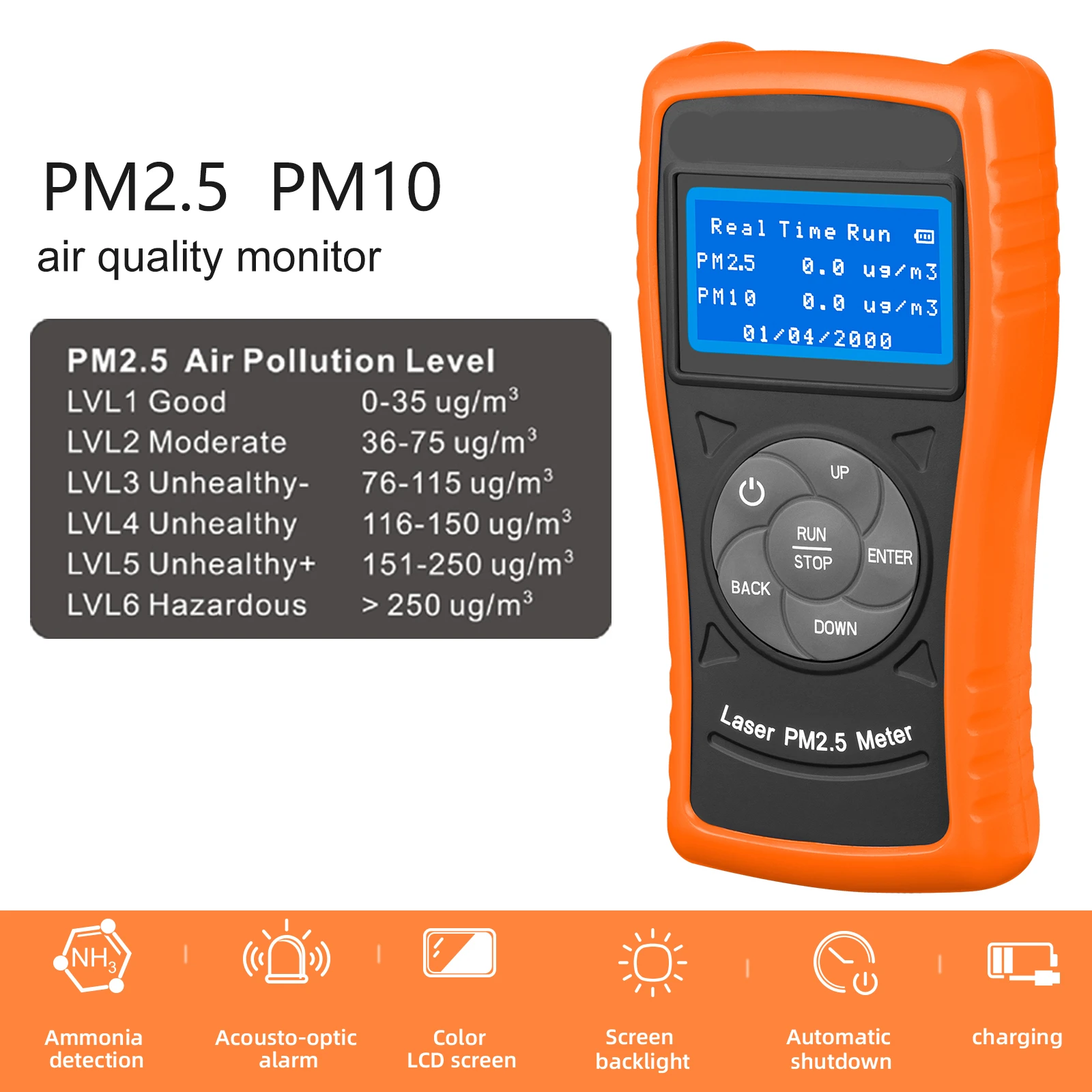 BT-5800D Тестер формальдегида-лазерный детектор PM 2 5/мин 10 датчик измерения