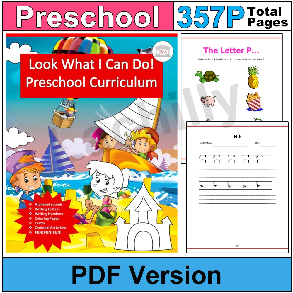 

357P Look What I Can Do Preschool Kids Workbook Learning English Words Educational Toys ABC Letter Printable PDF Files