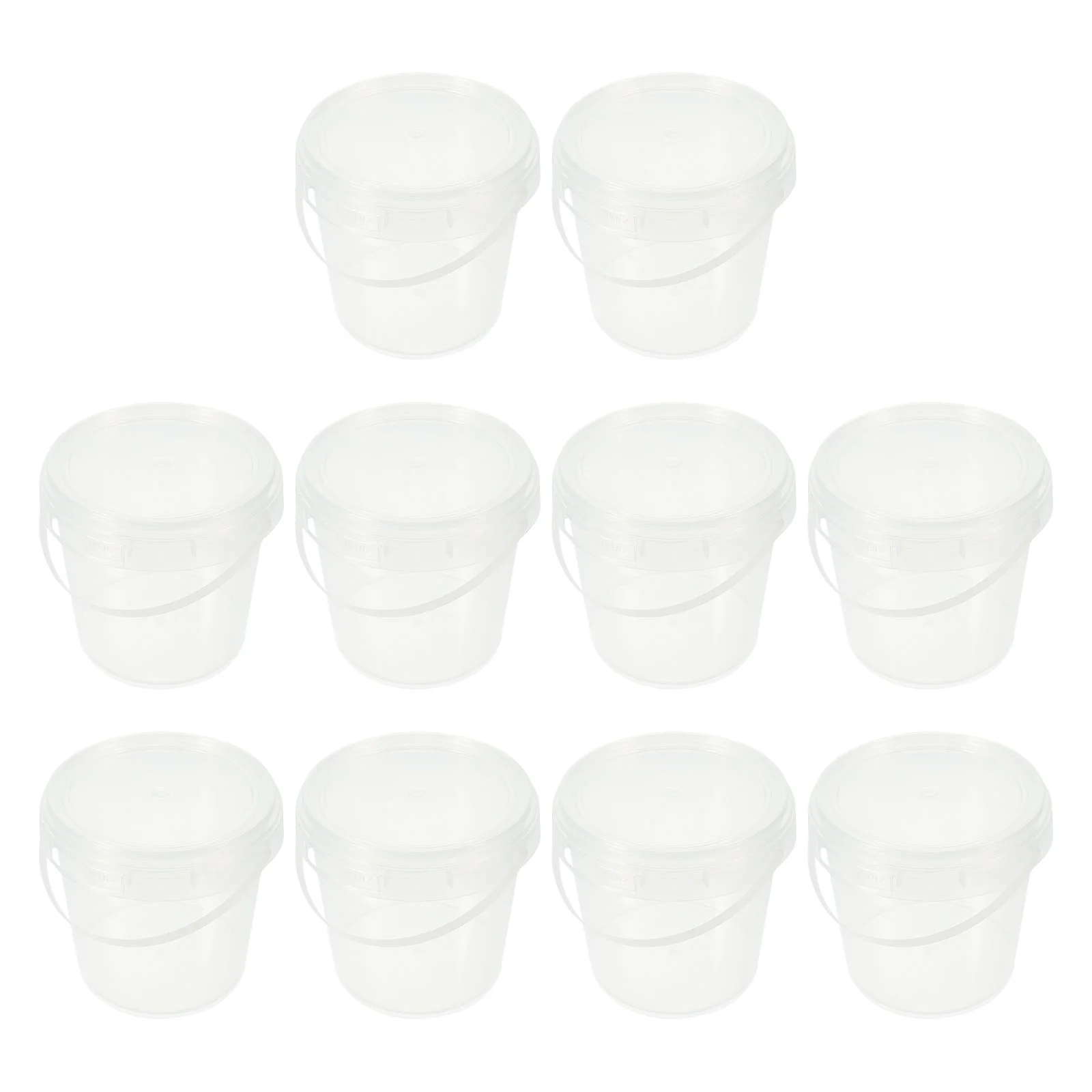 

10 Pcs Transparent Small Barrel Dustproof Storage Bucket Pet Food Round Buckets Portable Bath Fresh Keeping Tea