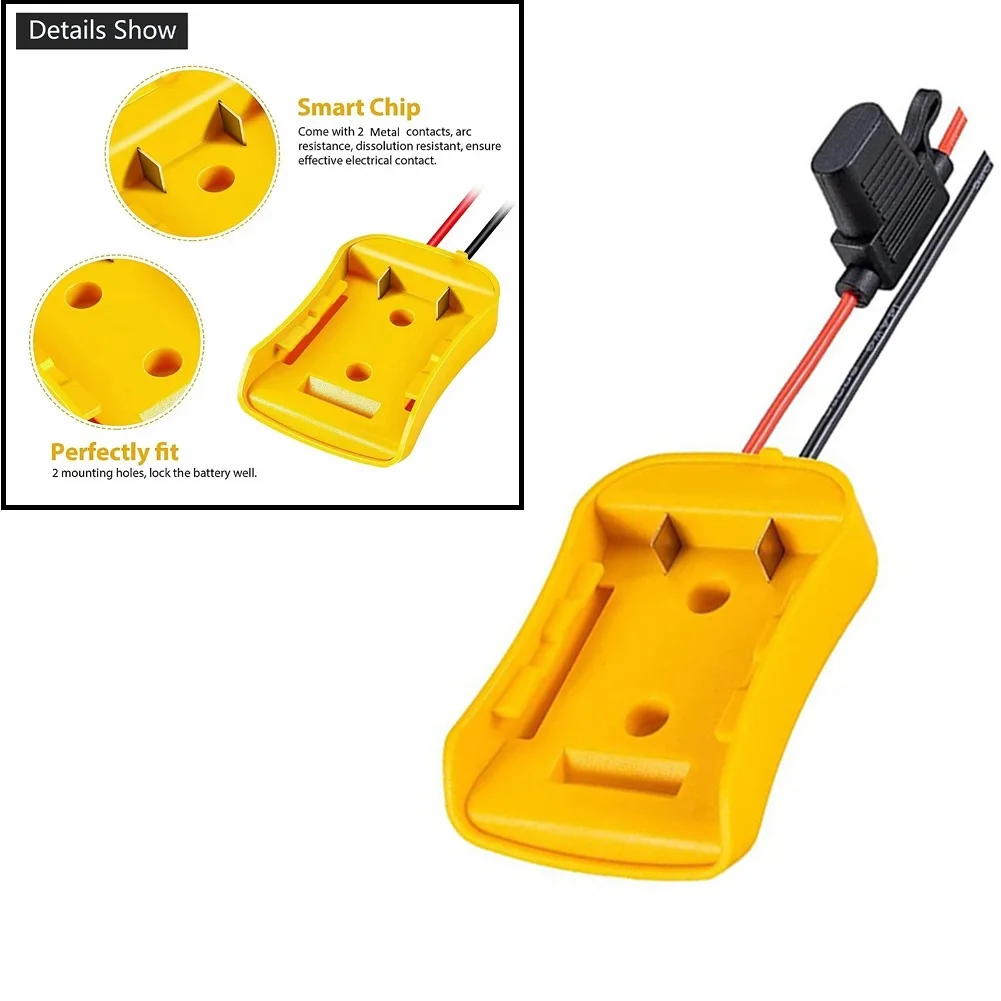 Power Wheel Adapter With Fuse For Dewalt 18V 20V Lithium Battery  Adapter Power Connector For DEWALT DCB200 DCB205 DCB206