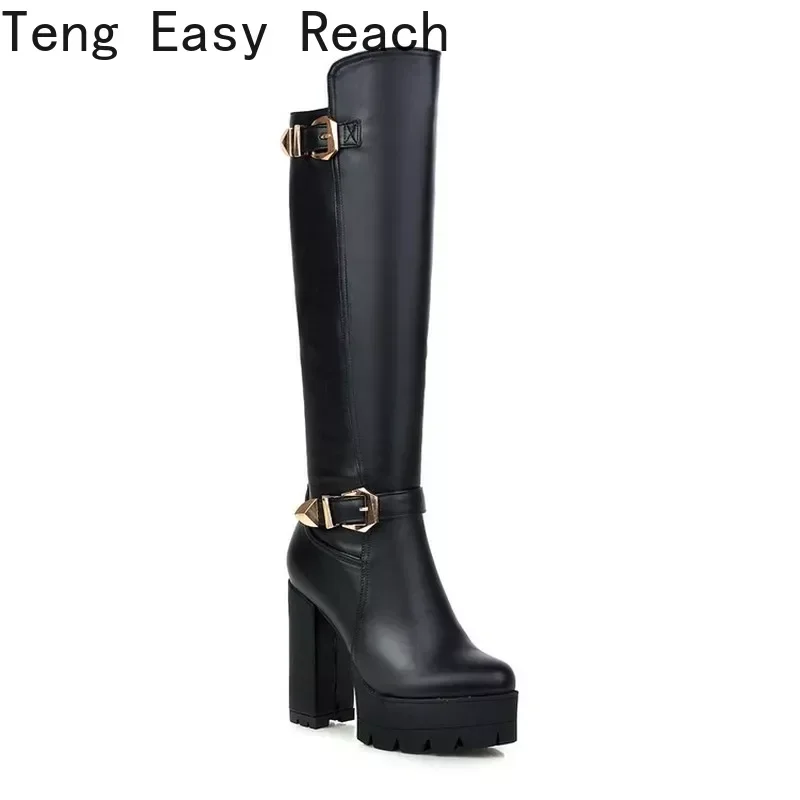 Женские высокие ботинки 34-39 готическая обувь женские белые на высоком каблуке