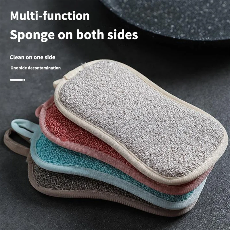 

3Pcs/Pack Household Kitchen Double-sided Dishwashing Sponge Scouring Pad Cleaning Cloth Sponge Block Rag Dishwashing Wipe