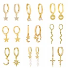 1 пара, женские серьги-кольца в виде змеи