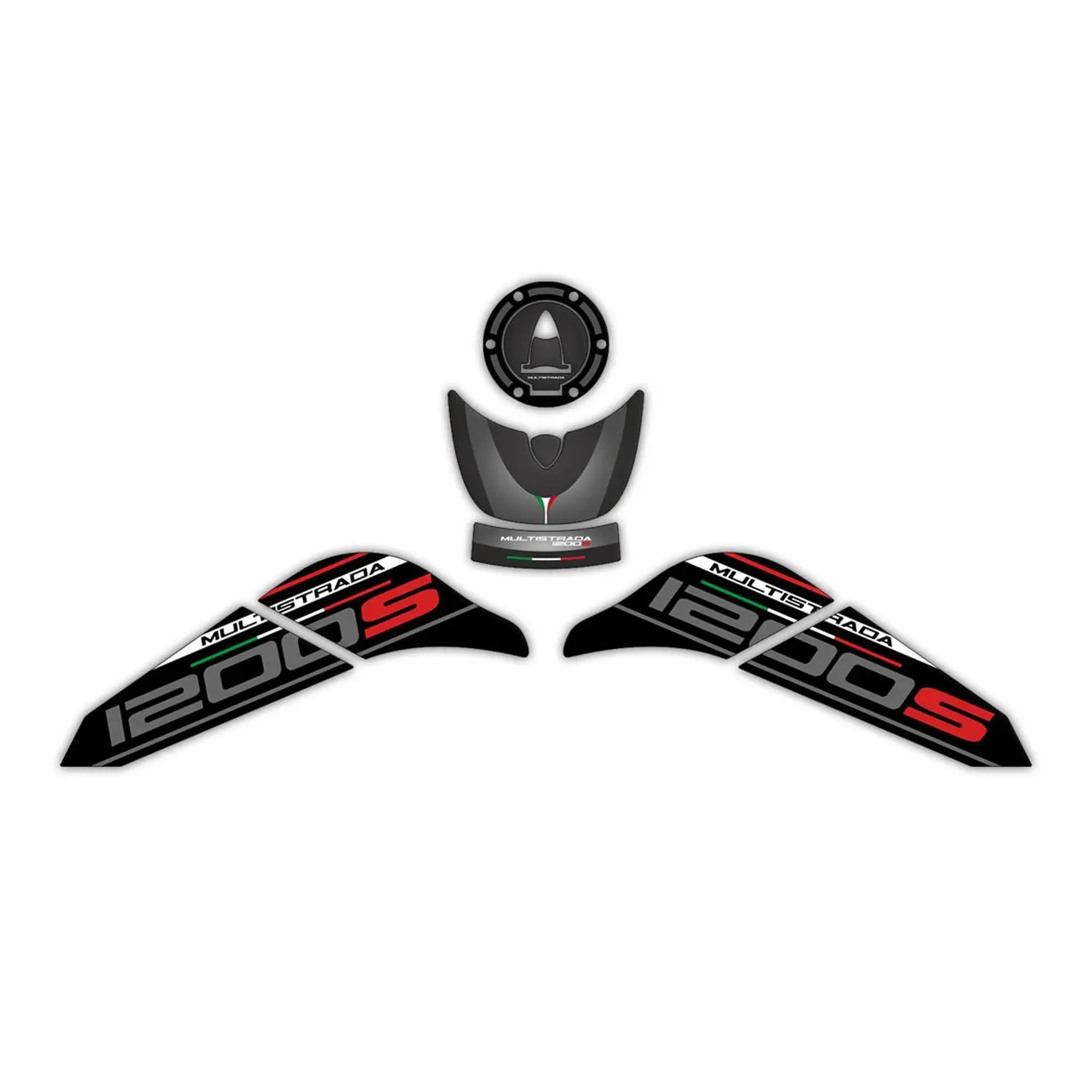 

Комплект композитных ковриков GP для Multistrada 1200 S 2015-2018, совместимых с баком, черный